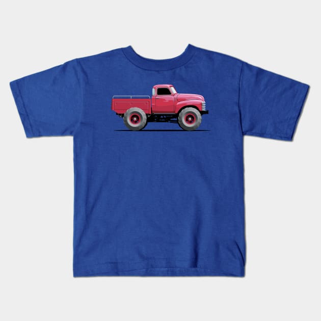 Cartoon Monster Truck Kids T-Shirt by Mechanik